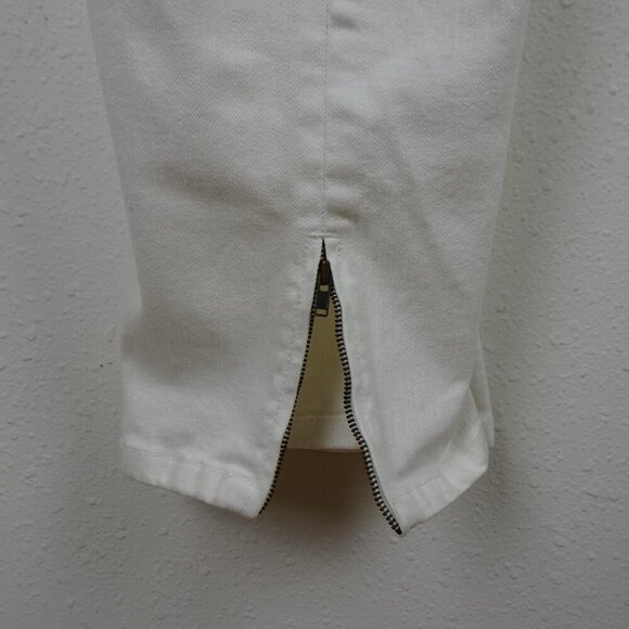 Ralph Lauren Ankle Zipper Jeans Women's Size 14 White Stretch Denim NEW - Picture 8 of 11
